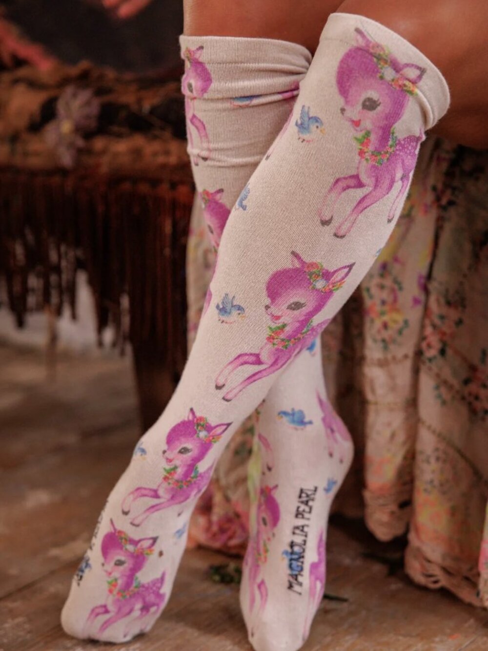 Magnolia Pearl My Pet Deer OTK Socks